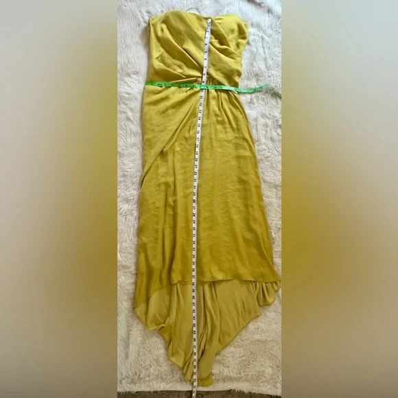 HALSTON HERITAGE NWOT Strapless Draped Yellow Gown Size 2 - Picture 9 of 10